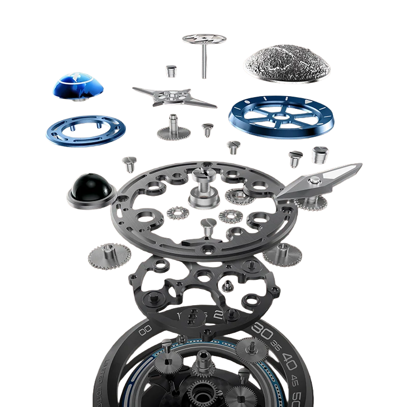 Exploded view of the ATOWAK Mars Age orbital display architecture