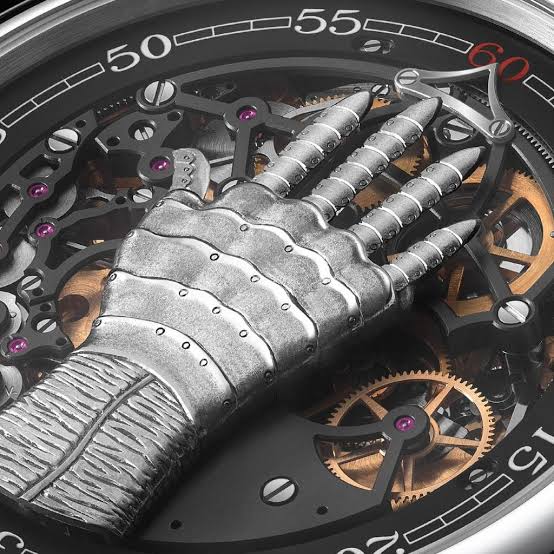 Close-up of the articulated hand inside the F.P.Journe FFC