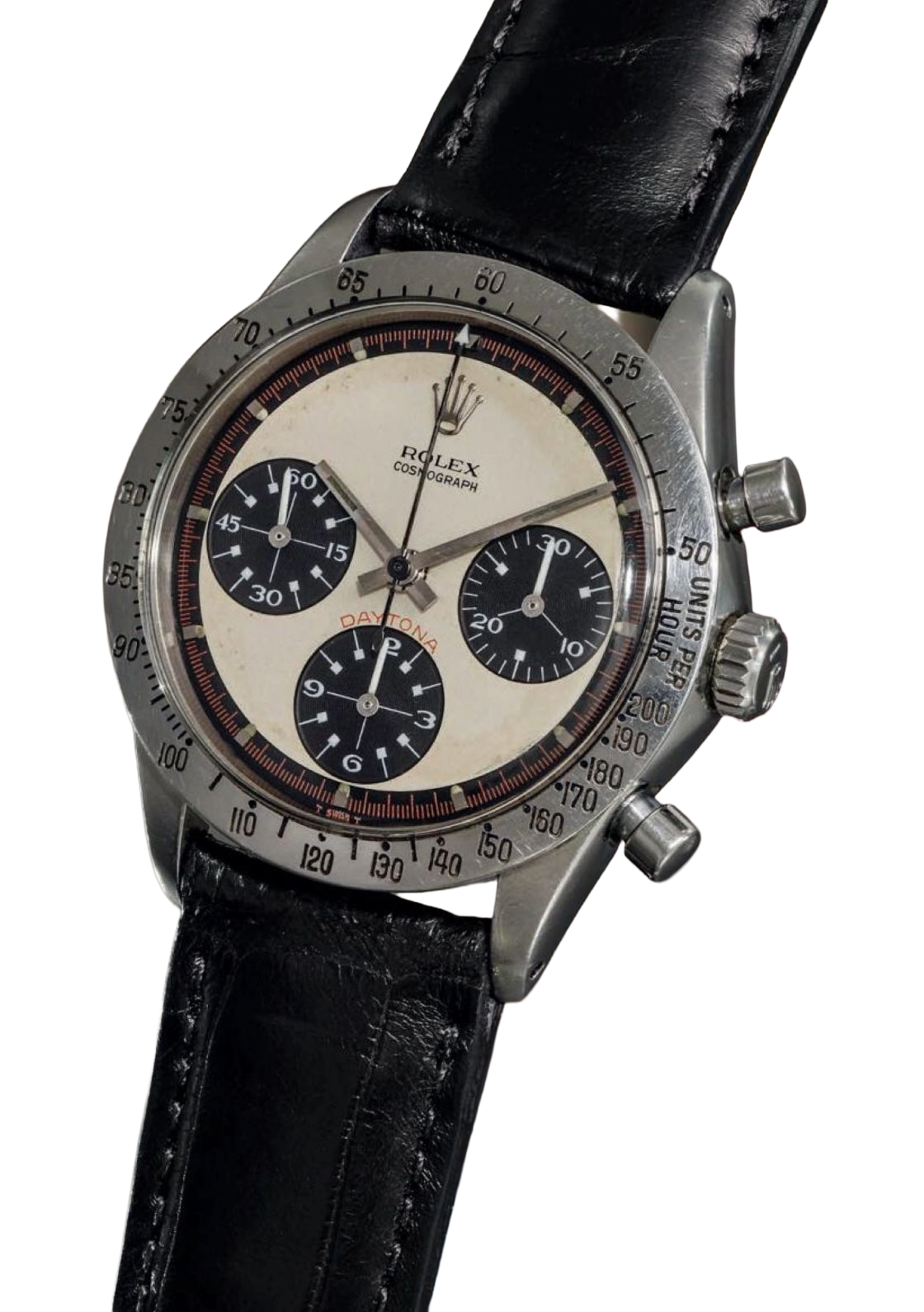 Complete Paul Newman Rolex Daytona Ref. 6239 with black strap